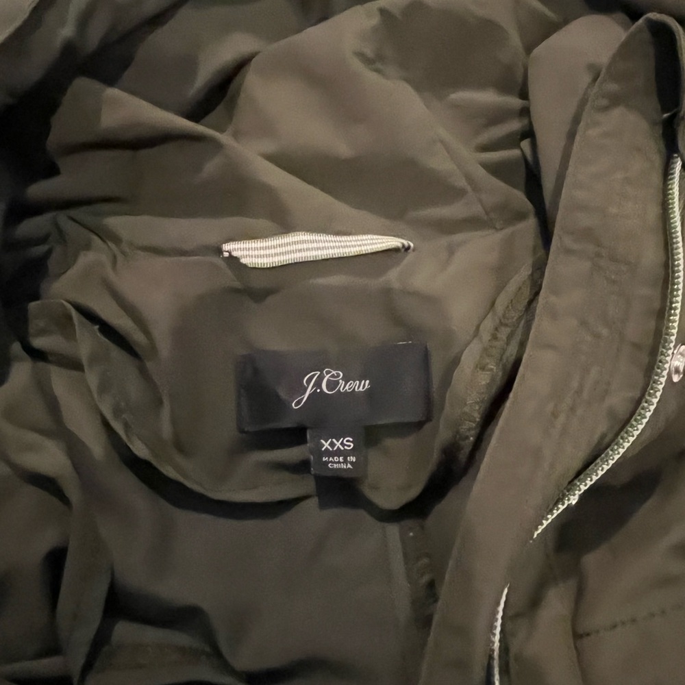 J. Crew Army Green Light weight Rain Jacket Size XXS - Picture 11 of 14